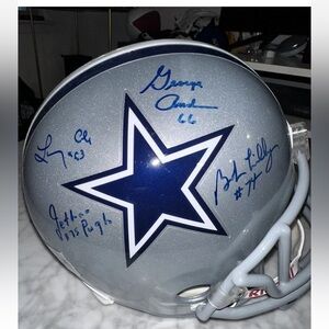 Dallas Cowboys Signed Helmet:Bob Lilly,Larry Cole,George Andrie,PughCOA -81/500)